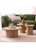 home24 home24 Couchtisch aus Holzwerkstoff in Beige / Braun - 80 x 80 x 35 cm in Eiche
