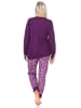 NORMANN Schlafanzug langarm Bündchen Kuschel interlock - 80568 in beere