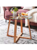 KADIMA DESIGN Massiver Eiche-Glas Couchtisch, Modernes Design, Überkreuztes Gestell
