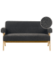 Beliani 2-Sitzer Sofa TAMRE in Schwarz/Braun - (W) 148 x (H) 79 x (L) 78 cm