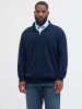 JACK & JONES PLUS Sweatshirt mit halbem Reißverschluss in Navy Blazer
