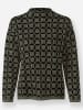 Heine Jacquard-Pullover in khaki-schwarz-gemustert