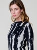 KOROSHI Ladies' jacquard knit bicolor sweater in SCHWARZ