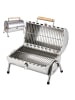 relaxdays Tischgrill in Silber - (B)41,5 x (H)35 x (T)24,5cm