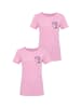 Mavi Jeans 2er-SET Design T-Shirt mit Print-Motiv, Rundhals, Kurzarm in Rosa
