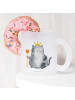 Mr. & Mrs. Panda Glas Katze König ohne Spruch in Transparent