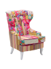Beliani Sessel MOLDE in Bunt/Weiß/Braun - (W) 70 x (H) 100 x (L) 80 cm