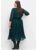 sheego Chiffonkleid in tiefgrün-gemustert