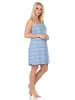 NORMANN Spaghetti Nachthemd Ethnolook in blau