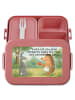 Mr. & Mrs. Panda Bento Box Hase Igel Design mit Spruch in Rot Pastell