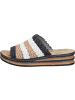 rieker Klassische Pantoletten in black-tan-white