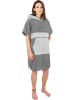 normani Surfer Poncho - Baumwoll Bademantel mit Kapuze Surfer Poncho in Grau/Hellgrau