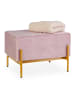 relaxdays Samt Sitzbank in Rosa - (B)60 x (H)40 x (T)43 cm