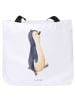 Mr. & Mrs. Panda Büchertasche Pinguin mHerzieren ohne Spruch in Weiß