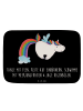 Mr. & Mrs. Panda Badteppich Einhorn Fliegendes Pferd mit Spruch in Schwarz