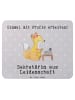 Mr. & Mrs. Panda Mousepad Sekretärin Leidenschaft mit Spruch in Grau Pastell