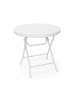 relaxdays Gartentisch Bastian in Weiß - (H)74 x ø80 cm