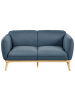 Beliani 2-Sitzer Sofa LJUNG in Blau/Braun - (W) 160 x (H) 82 cm