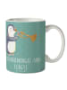 Mr. & Mrs. Panda Tasse Engel Posaune mit Spruch in Meeresbrise