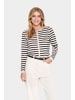 SAINT TROPEZ Strickjacke MilaSZ Gerade Passform in Gray Morn Mila Stripe