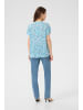 Kaffe Kurzarm-Bluse KAmaja Regular fit in Blue Petite Flowers