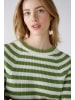 Oui Pullover RUBI reine Baumwolle in green white