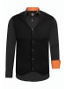 Rusty Neal Hemd mit Weste in Schwarz / Orange