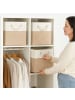 relaxdays 3 x Aufbewahrungskorb in Beige/ Weiß - (B)33 x (H)33 x (T)33 cm