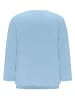 GOLDNER Kurzgröße:  Chiffon-Shirt mit 3/4-Arm, Rundhals in bleu