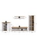 ebuy24 Regalsystem Verona (4-teilig) Weiß 336 x 40 cm