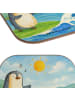 Mr. & Mrs. Panda Glas-Untersetzer Pinguin Surfer Design ohne Spruch in Weiß