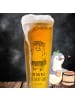 Mr. & Mrs. Panda Bier Glas Pinguin Kokosnuss mit Spruch in Transparent