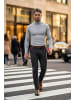RESLAD Sweatshirt sportlicher Rolli in grau