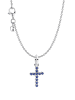 Pandora Damen-Kette Kreuz Silber mit Blauen Steinen Geschenkset