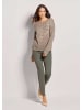 MADELEINE Kurzer Intarsienpullover mit Leo-Design in caramel / multicolor