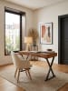 KADIMA DESIGN Schreibtisch | Sheesham/Schwarz, 120x55x78cm, Schublade in Schwarz