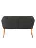 home24 home24 Küchensofa aus Webstoff und massivem Eichenholz im skandinavischen Stil in Dunkelgrau