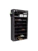 relaxdays 3x Stoff-Schuhschrank in Schwarz - (B)88 x (H)161 x (T)30 cm