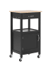 Beliani Servierwagen SIENA in Schwarz/Braun - (W) 48 x (H) 89 x (L) 39 cm