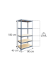 relaxdays Schwerlastregal "5 Ebenen" in Anthrazit - (B)90 x (H)180 x (T)40 cm