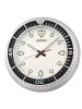 Seiko Quarz Wanduhr mit Leisegang Weiß / Silber