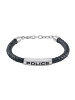 Police Herren Leder-Armband Skyfall Dunkelblau