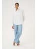 Kaffe Langarm - Hemd KAtara Loose fit in White W. Grey Stripe