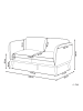 Beliani 2-Sitzer Sofa LJUNG in Weiß/Braun - (W) 160 x (H) 82 x (L) 82 cm