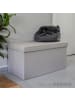 DuneDesign Sitzbank mit Trennwand 76x38x38 cm faltbar Beige beige