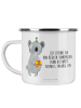 Mr. & Mrs. Panda Camping Emaille Tasse Koala Geschenk mit Spruch in Weiß