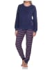 NORMANN Frottee langarm Schlafanzug Bündchen Pyjama - 82616 in marine