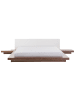 Beliani Doppelbett mit LED ZEN in Braun/Weiß - (W) 328 x (H) 86 x (L) 229 cm