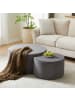 ABRIHOME 2 in 1 Couchtisch und  Ottomane 2tlg., Grau