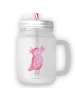 Mr. & Mrs. Panda Trinkglas Mason Jar Axolotl Glücklich ohne Spruch in Transparent